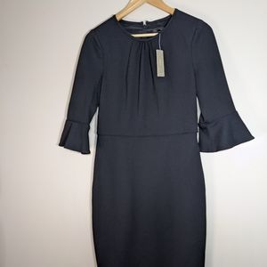 J.crew Black Formal Ponte Sheath Dress with Bell Sleeves
